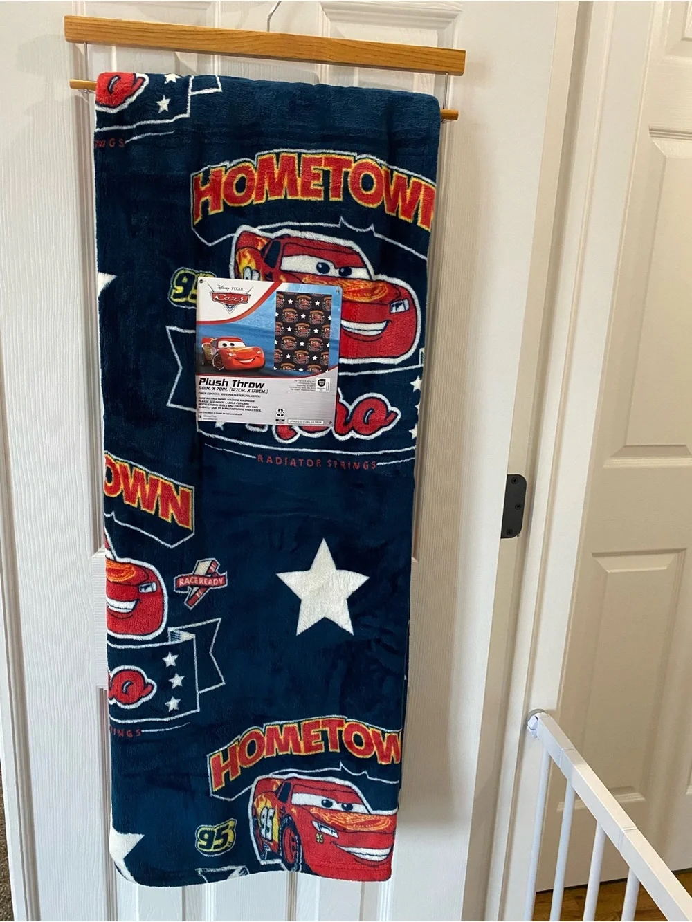 Disney Pixar Cars lightning McQueen hometown hero navy blanket 50x70
